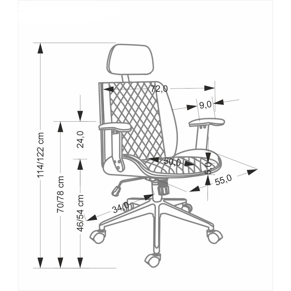 Office chair Himber, walnut/beige color, eco leather, H114-122x72x68cm, seat height 46-54cm