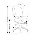 Office chair Horion, white/grey, polyester/polypropylene, H89-99cm 55x46cm, seat height 48-58cm