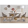 Extendable dining table Harelto, oak pattern/cashmere color, chipboard, 130-175x85cm H76cm 