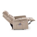 Electric recliner with massage function Hemiro, beige, H108-90x80x90-160cm, seat height 51-52cm
