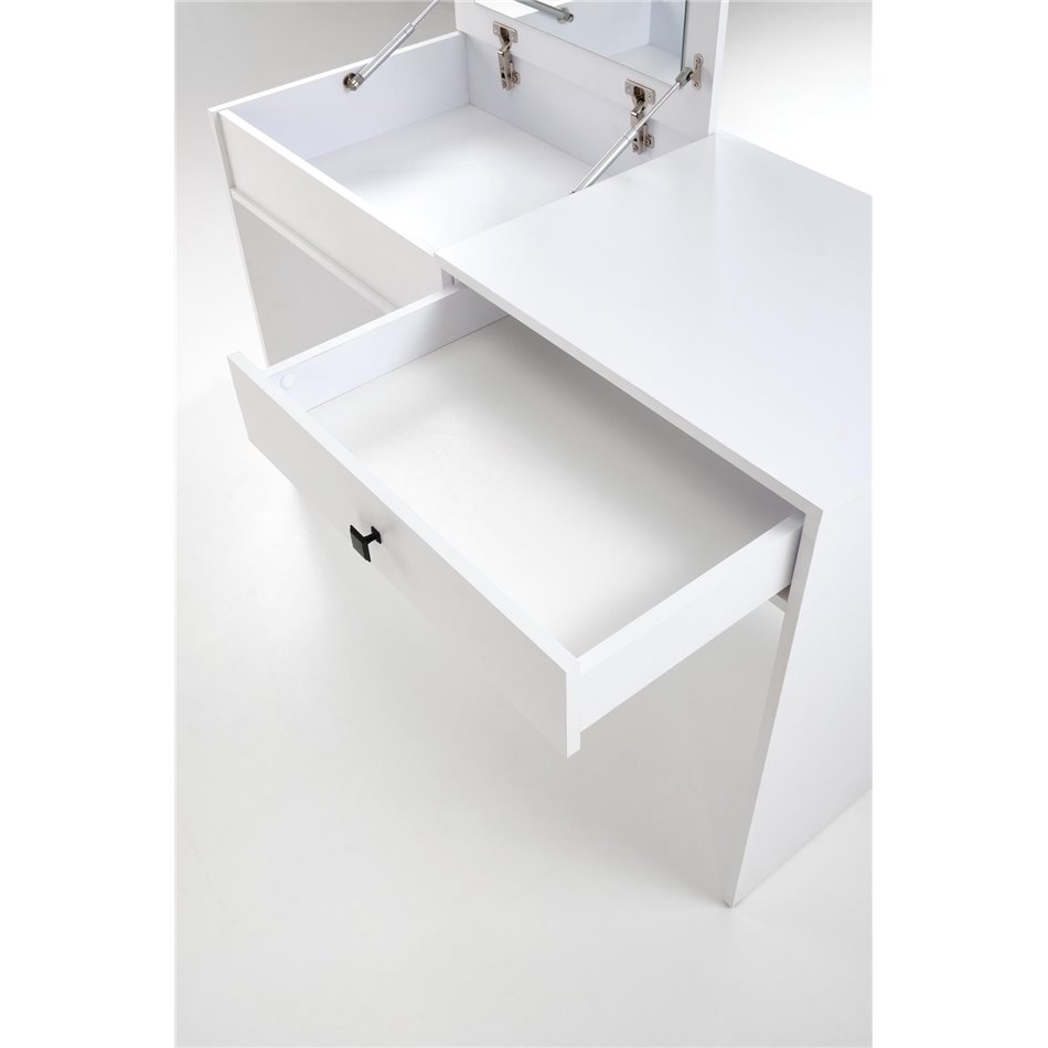 Dressing table Hegan, white, chipboard/glass, 120x50cm, H76cm 