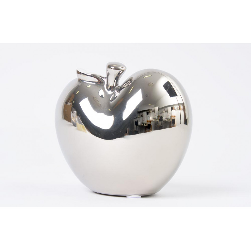 Candle holder Apple, silver/white colour, 9.5x8x8.5cm