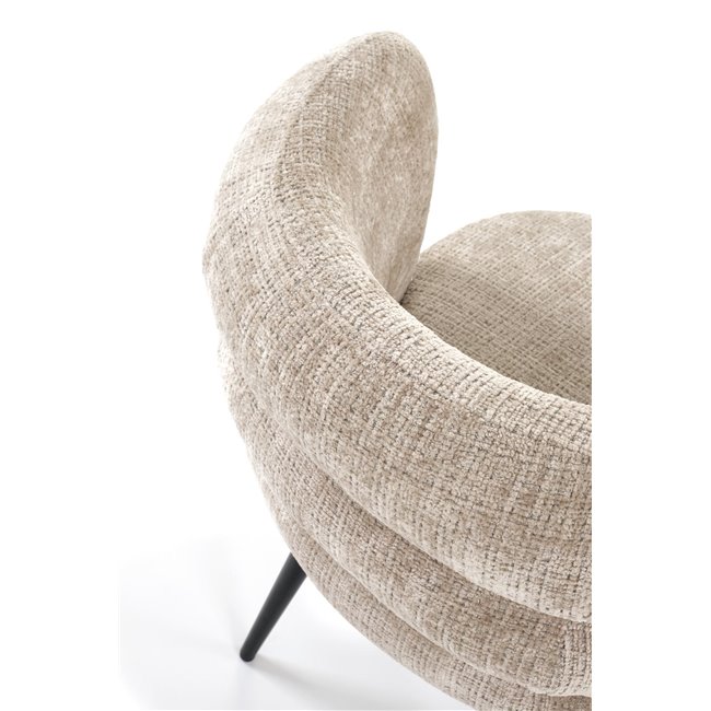 Dining chair Haimo K575, beige, steel/polyester, H79x64x62cm, seat height 51cm
