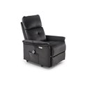 Electric recliner with massage function Hemiro, black, H108-90x80x90-160cm, seat height 51-52cm