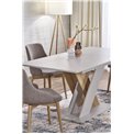 Extendable dining table Harelto, oak pattern/cashmere color, chipboard, 130-175x85cm H76cm 