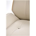Office chair Hebstero, walnut/beige color, eco leather, H114-122x65x60cm, seat height 46-54cm
