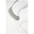 Office chair Horion, white/grey, polyester/polypropylene, H89-99cm 55x46cm, seat height 48-58cm