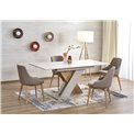 Extendable dining table Harelto, oak pattern/cashmere color, chipboard, 130-175x85cm H76cm 