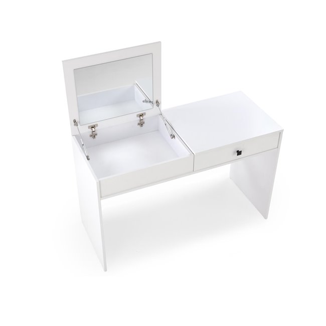 Dressing table Hegan, white, chipboard/glass, 120x50cm, H76cm 