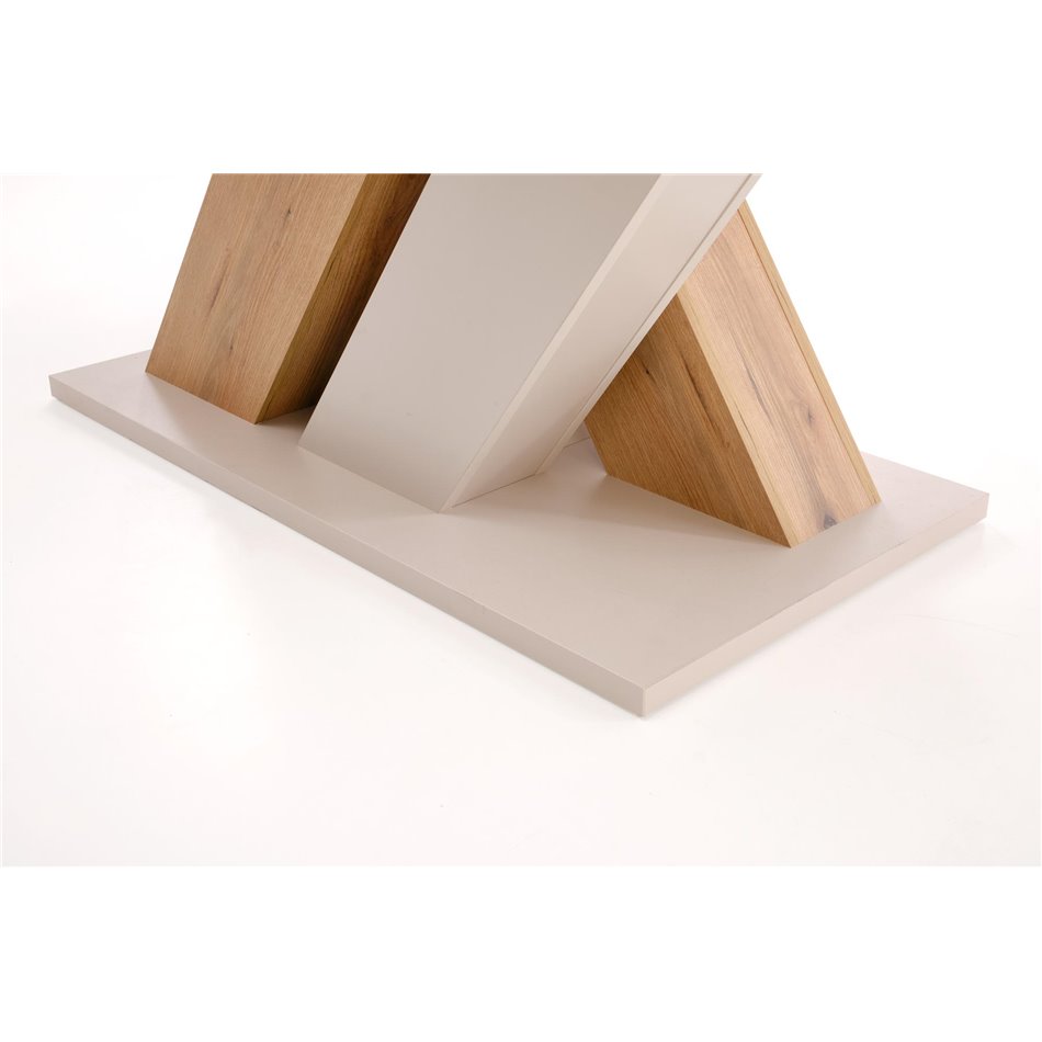 Extendable dining table Harandon, cremona oak/cream color,, 160-200x90cm H76cm 