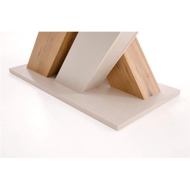 Extendable dining table Harandon, cremona oak/cream color,, 160-200x90cm H76cm 