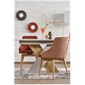 Extendable dining table Harelto, oak pattern/cashmere color, chipboard, 130-175x85cm H76cm 