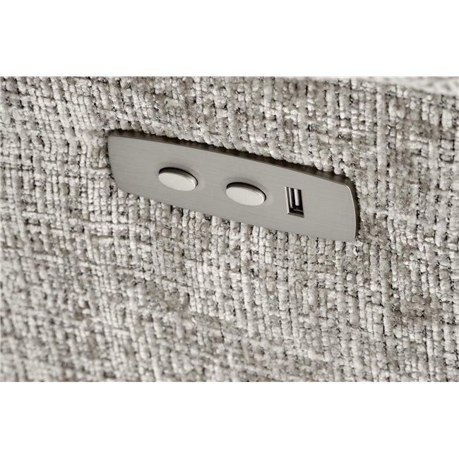 Electric recliner Hamore, grey, polyester/metal/wood, H86-100x105x100-168cm, seat height 50-55cm