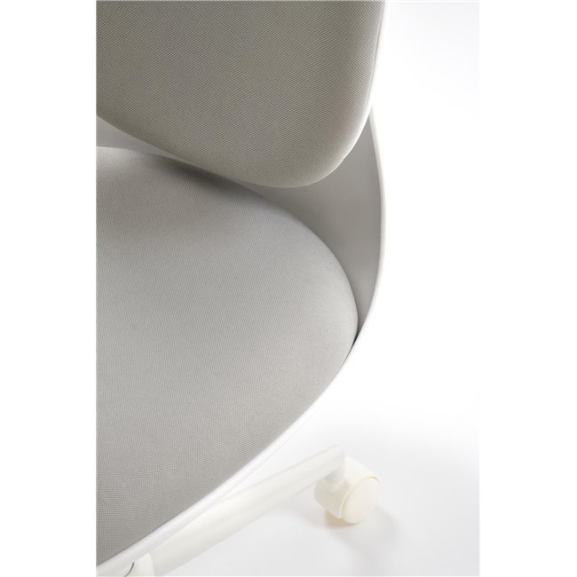 Office chair Horion, white/grey, polyester/polypropylene, H89-99cm 55x46cm, seat height 48-58cm