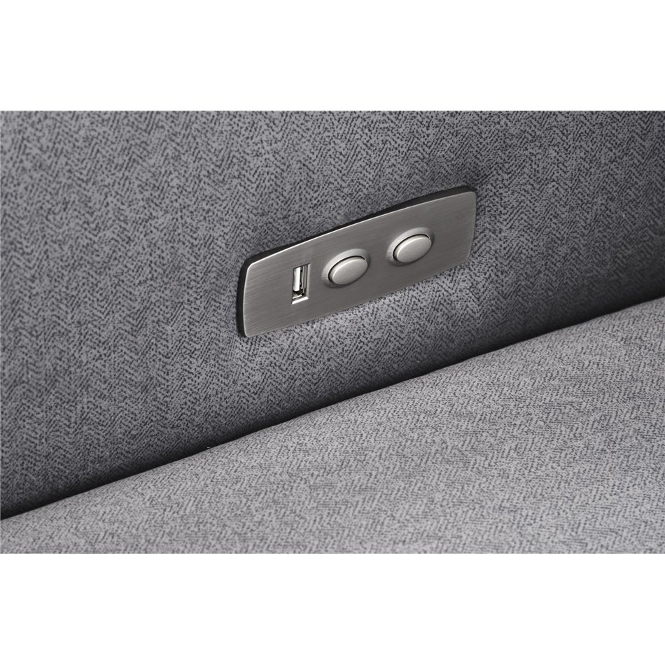 Electric recliner Helato, grey, polyester/metal/wood, H109-95x83x91-161cm, seat height 48-53cm