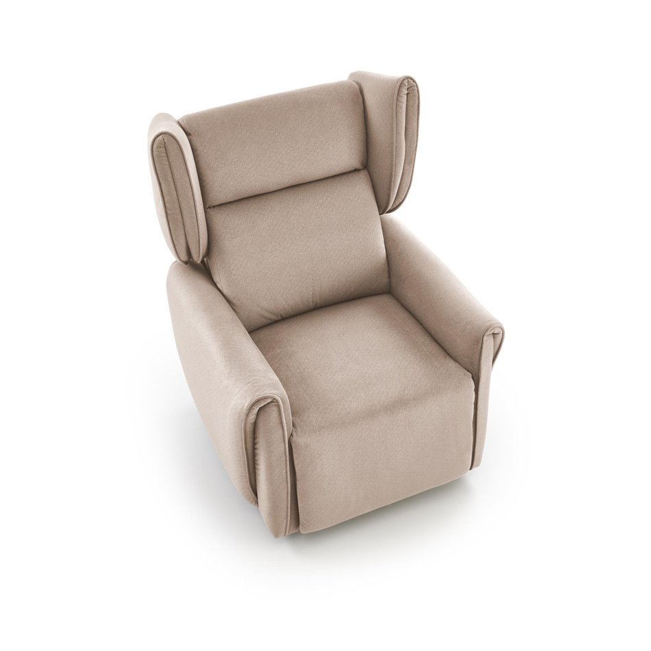 Electric recliner Helato, beige, polyester/metal/wood, H109-95x83x91-161cm, seat height 48-53cm