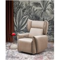 Electric recliner Helato, beige, polyester/metal/wood, H109-95x83x91-161cm, seat height 48-53cm