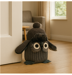 Door stopper Owl grey, 19x15x23cm