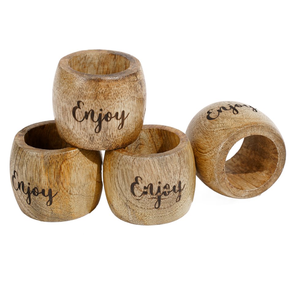 Napking ring set 4 Joya, mango, single-colour, H5x W6.5cm
