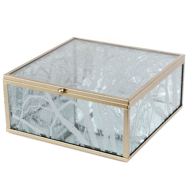 Box glass/metal Favara L, 18x19x8.3cm