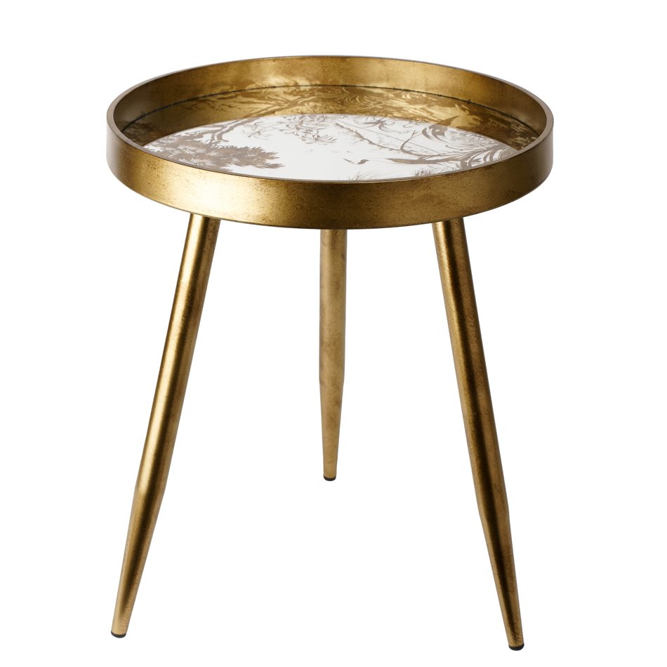 Side table Furuset M, golden, 39.5x39.5x47.5cm