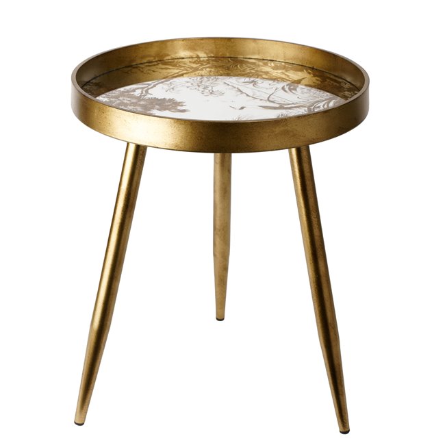Side table Furuset M, golden, 39.5x39.5x47.5cm