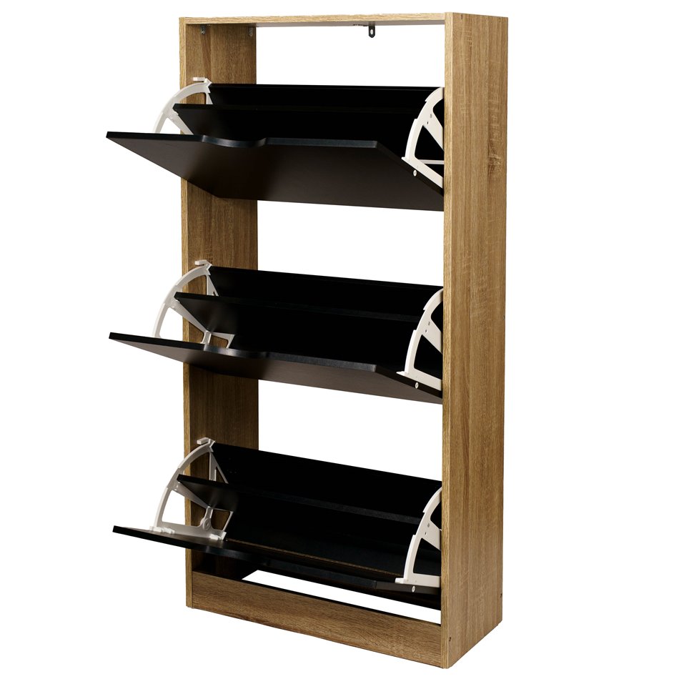 Shoe rack Chaus, natural/black, H119.5x60x23cm