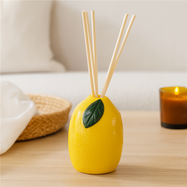 Room fragran Yucatan with a ceramic dish, 150ml, H21cm, D8cm