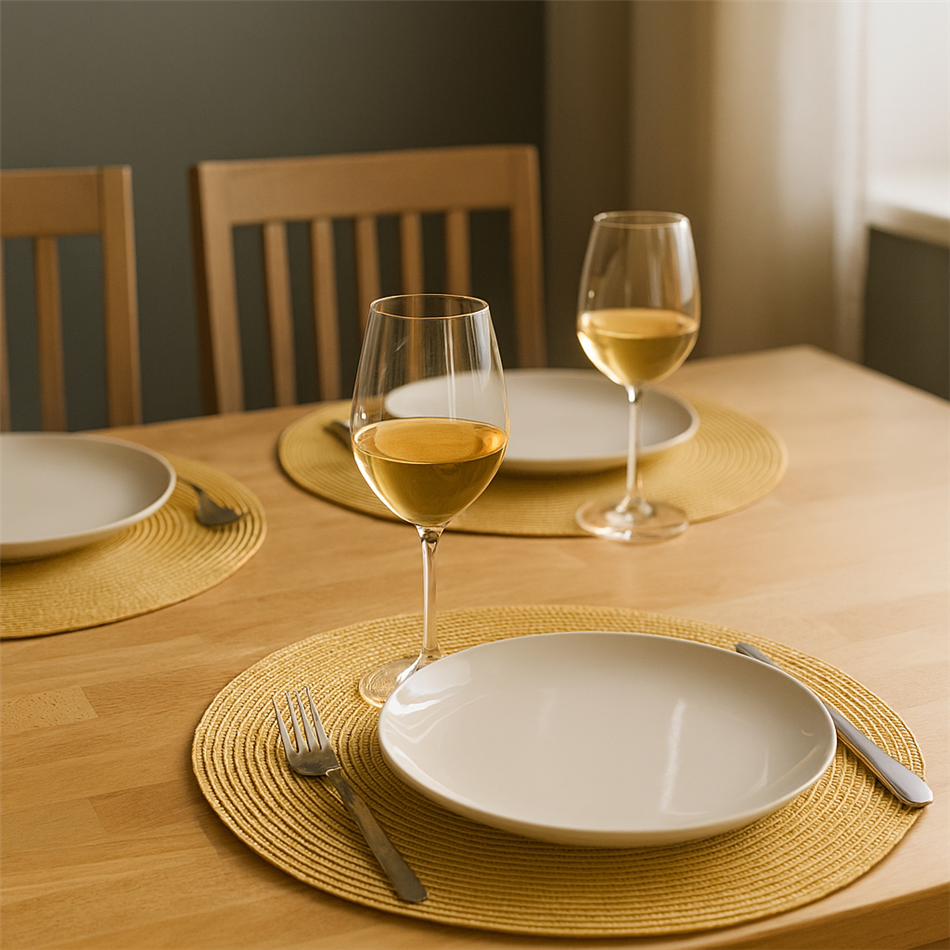 Placemat BRAID round, mustard, D38cm