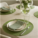 Placemat BRAID round, green, D38cm