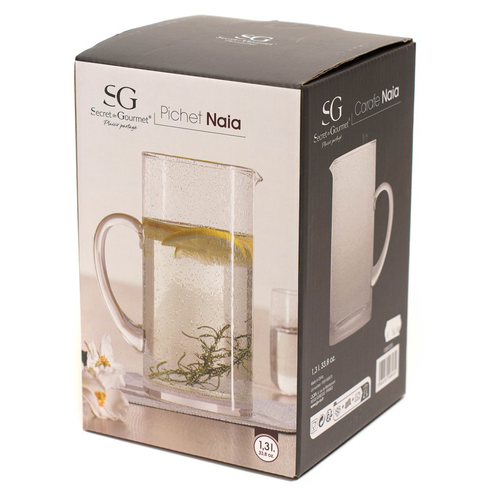 Jar Naia, glass, 1300ml, H20x16.5x10cm