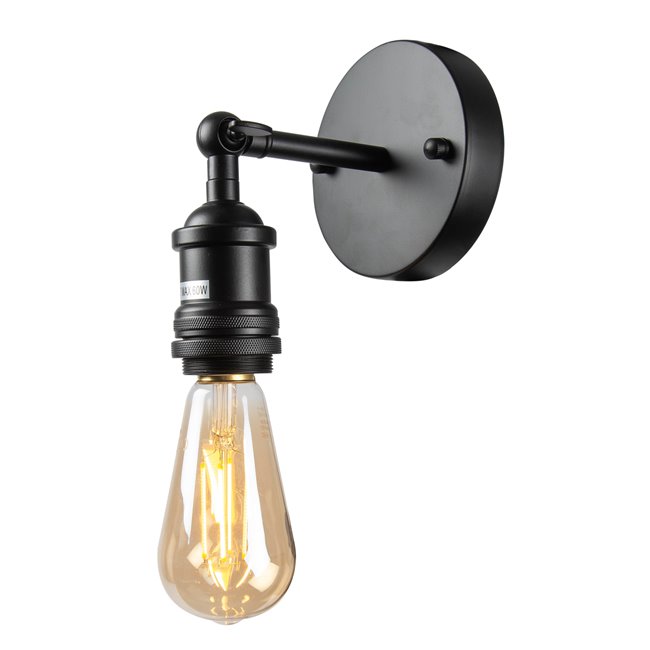Wall lamp Restyler, black, E27 60W(MAX), H16x15x11.5cm