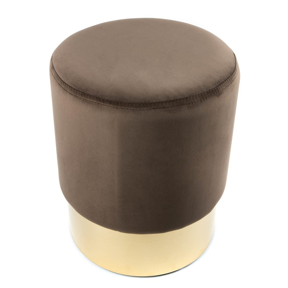 Stool Noto, brown/ golden base, H42cm, D35cm
