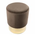 Stool Noto, brown/ golden base, H42cm, D35cm