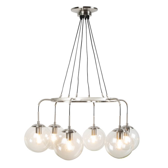 Подвесной светильник Rana, никелированный, H60-135см, D85см, E27 6x60W(MAX)