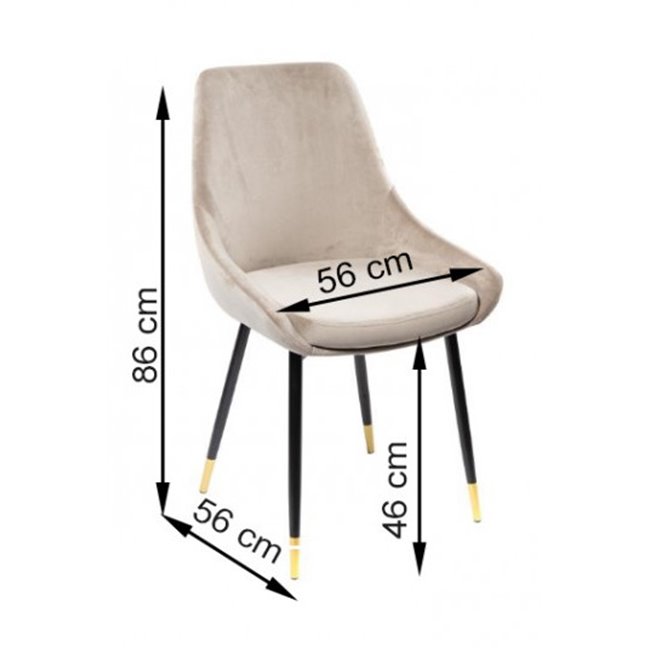 Chair Santana, light grey 10 SD, H85x42x38cm, seat height 47cm