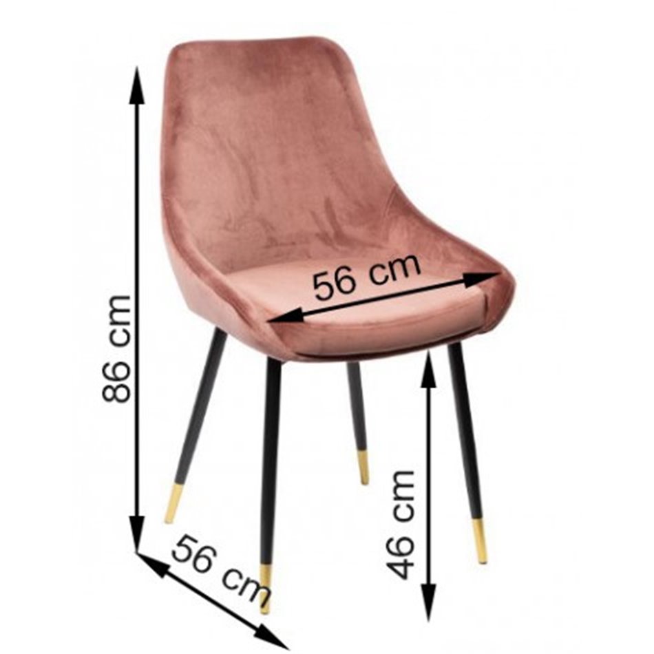 Chair Santana, pink 34 SD, H85x42x38cm, seat height 47cm