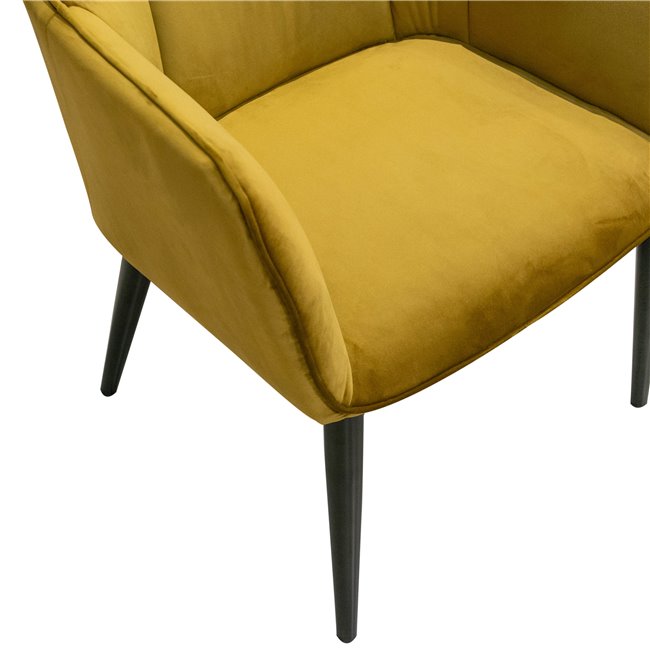 Leisure chair Sabara, mustard, H84x64x60cm, seat height 42cm