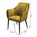 Leisure chair Sabara, mustard, H84x64x60cm, seat height 42cm