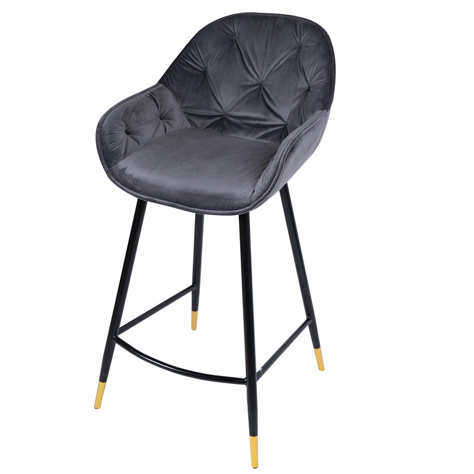 Bar chair Salorino, grey, H96x48x54cm, seat h-62cm