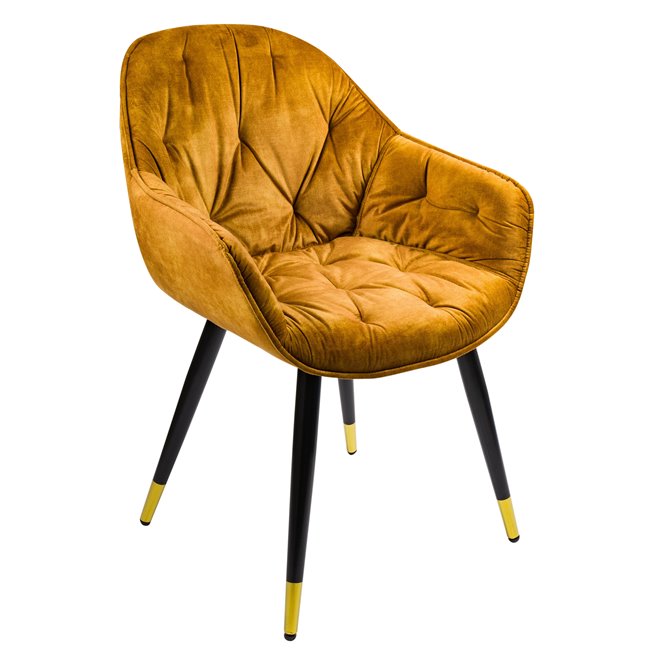 Chair Saronno, golden, H81x58x63cm, seat height 46cm