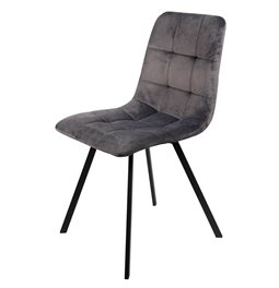 Dining chair Tauton, grey, velvet, 56x40x85cm, seat height 49cm