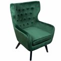 Armchair Dunkel, velvet, dark green, H103x78x80cm, seat height 50cm