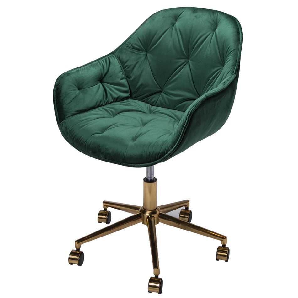 Office chair Slorino, green colour, H78-88x58x62cm, seat height 44-54cm