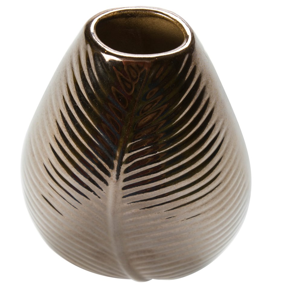 Vase Nature leaf S, gold, 12x6.5x20.5cm