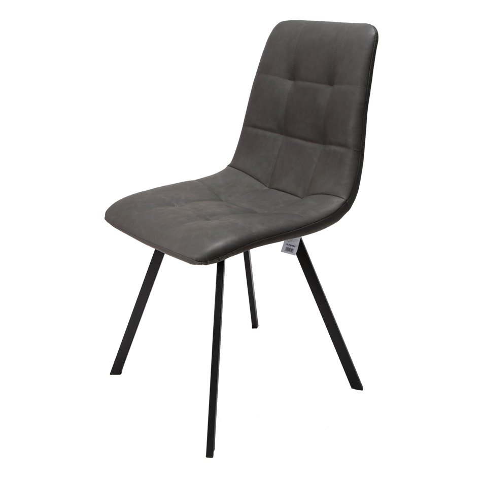 Dining chair Tauton, grey PU, H84x54x45cm, seat height 43cm