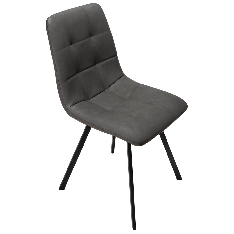 Dining chair Tauton, grey PU, H84x54x45cm, seat height 43cm