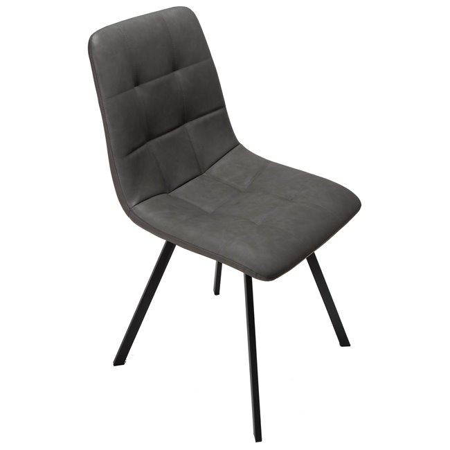 Dining chair Tauton, grey PU, H84x54x45cm, seat height 43cm