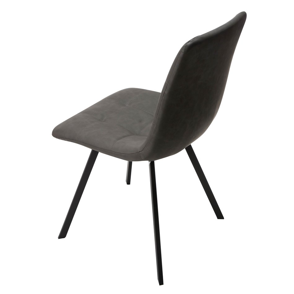 Dining chair Tauton, grey PU, H84x54x45cm, seat height 43cm