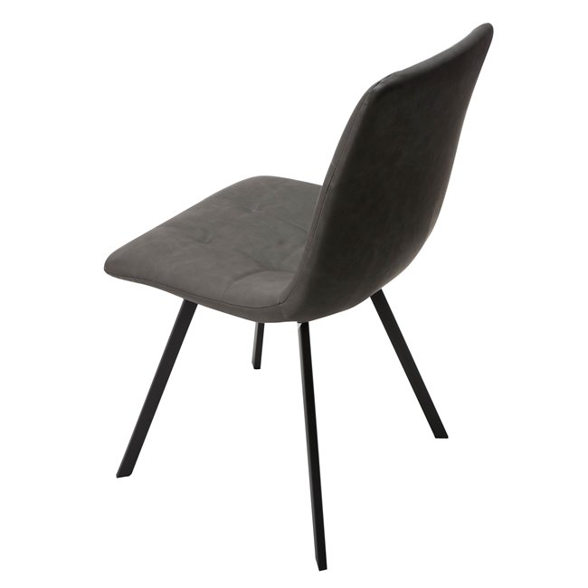 Dining chair Tauton, grey PU, H84x54x45cm, seat height 43cm